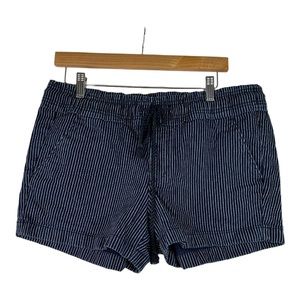 Loft Blue White Striped‎ Pull On Denim Shorts Size XS Cotton